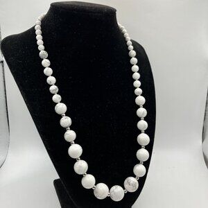 Howlite Gemstone Graduated 20 inch Necklace Handmade Brand New Gift Box included